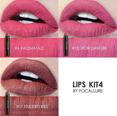 FOCALLURE Matte Lip Crayon 3pcs Kit